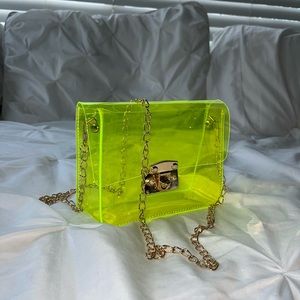 Neon clear purse